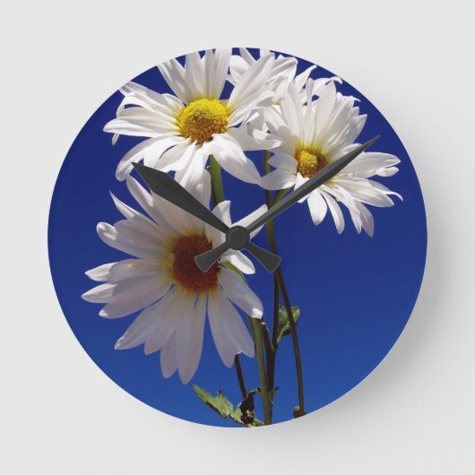 Pretty Daisies Runde Wanduhr (Vorderseite)