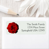 Pretty Dark Red Rose Floral Return Address (Insitu)