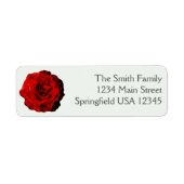 Pretty Dark Red Rose Floral Return Address (Vorne)