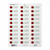 Pretty Dark Red Rose Floral Return Address (Vorne)