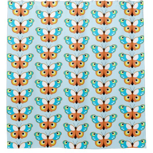 Pretty Decorative Butterfly Pattern Duschvorhang (Vorderseite)