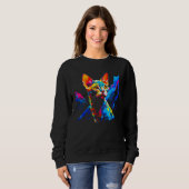Pretty Devon Rex Cat Sweatshirt (Vorne ganz)