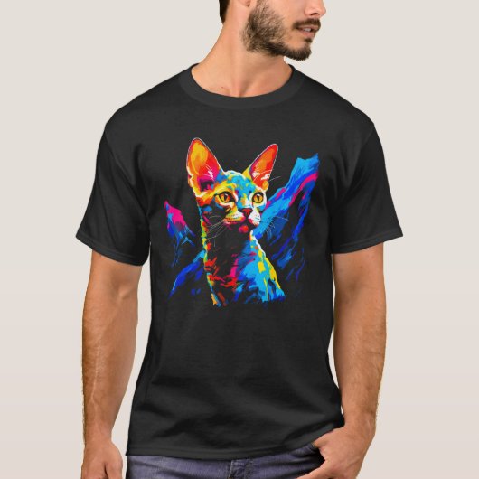 Pretty Devon Rex Cat T-Shirt (Vorderseite)