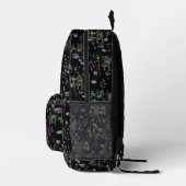 Pretty Ditsy FLoral Muster Black Violet Monogram Bedruckter Rucksack (Rechts)
