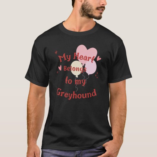 Pretty & dog Greyhound Love Valentines Day T-Shirt (Vorderseite)