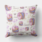 Pretty donuts Sweet pattern girly Purple White Kissen (Rückseite)