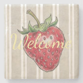 Pretty dusty stripped background natural color steinuntersetzer (Vorderseite)