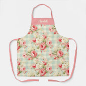 Pretty Elegant Script Botanical Floral Schürze (Vorderseite)