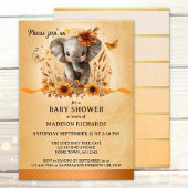Pretty Elephant Terra Cotta Fall Baby Shower Einladung