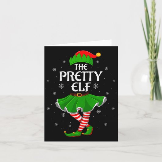 Pretty Elf Christmas Family Girls Women Elf Squad Karte (Vorderseite)