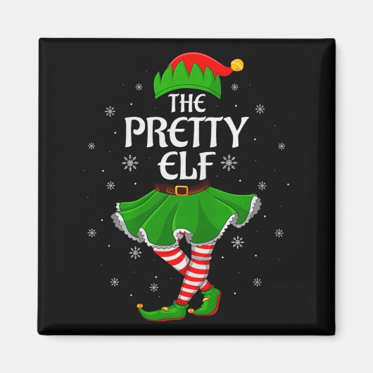 Pretty Elf Christmas Family Girls Women Elf Squad Magnet (Vorne)