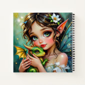 Pretty Elven Fairy and Dragon Personalized Notizblock (Rückseite)
