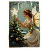 Pretty Enchanted Angel Fairy Christmas Mittlere Geschenktüte (Rückseite)