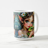 Pretty Fairy and Dragon Themed Girl's Kaffeetasse (VorderseiteRechts)