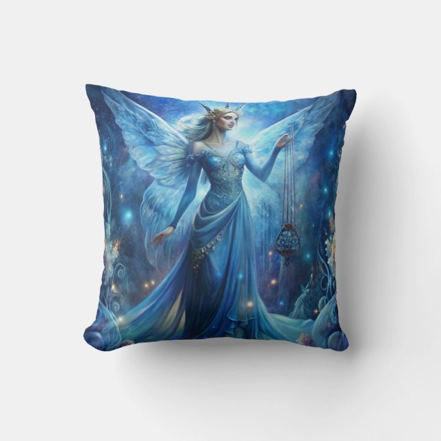 Pretty Fairy in Blue  Kissen (Vorderseite)