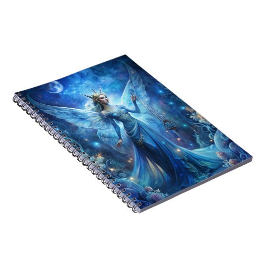 Pretty Fairy in Blue Notizblock (Rechte Seite)