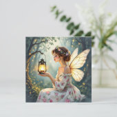 Pretty Fairy Themed Floral Blank Karte (Stehend Vorderseite)