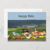 pretty fall pumpkin farm post card postkarte (Vorne/Hinten)