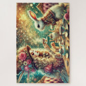Pretty Fantasy Alice and Rabbit Tea Party Puzzle (Vertikal)