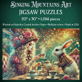 Pretty Fantasy Alice and Rabbit Tea Party Puzzle
