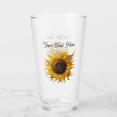 Pretty Fantasy Yellow Sunflower Curled Petals Glas (Vorderseite)
