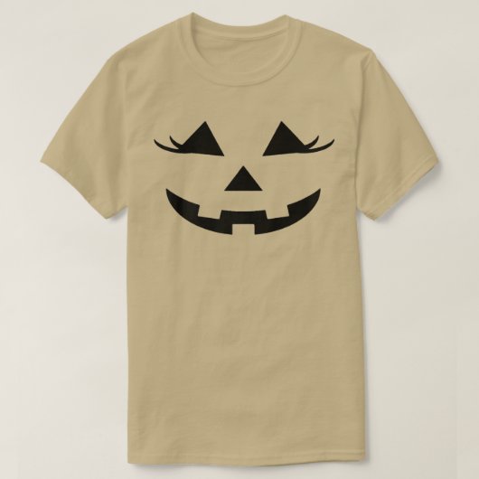 Pretty FemaleWomanGirl Smiling Halloween Jack O' L T-Shirt (Design vorne)