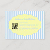 Pretty Feminine Blue Yellow Bow Stripe Pattern Visitenkarte (Rückseite)