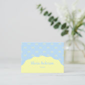 Pretty Feminine Blue Yellow Bow Stripe Pattern Visitenkarte (Stehend Vorderseite)