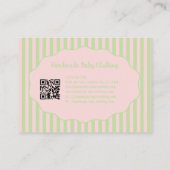 Pretty Feminine Green Pink Bow Stripe Pattern Visitenkarte (Rückseite)