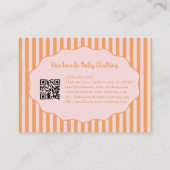 Pretty Feminine Orange Pink Bow Stripe Pattern Visitenkarte (Rückseite)