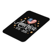 Pretty Flag Heart 1776-2026 July 4th 250th  Magnet (Linke Seite)
