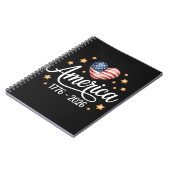 Pretty Flag Heart 1776-2026 July 4th 250th  Notizblock (Linke Seite)