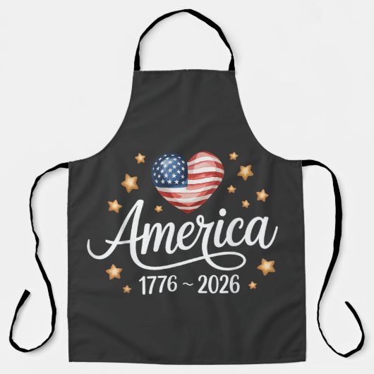 Pretty Flag Heart 1776-2026 July 4th 250th Schürze (Vorderseite)