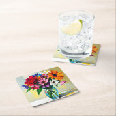 Pretty Floral Art Design Rechteckiger Pappuntersetzer (Vor Ort)