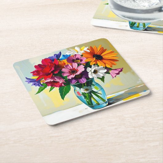 Pretty Floral Art Design Rechteckiger Pappuntersetzer (angewinkelt)