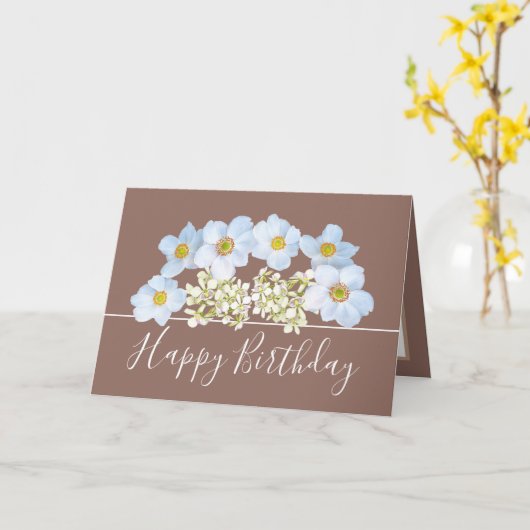 Pretty Floral Bouquet White Orchid Flower Birthday Karte (Gelbe Blume)