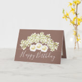 Pretty Floral Bouquet White Orchid Flower Birthday Karte (Gelbe Blume)