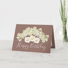 Pretty Floral Bouquet White Orchid Flower Birthday Karte