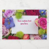 Pretty Floral Framed Roses Text Box Custom Schaumweinetikett (Einzelnes Label)