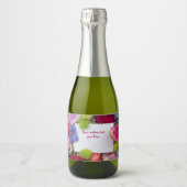 Pretty Floral Framed Roses Text Box Custom Schaumweinetikett (Vorderseite)