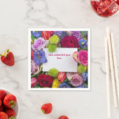 Pretty Floral Framed Roses Text Box Custom Serviette (Beispiel)
