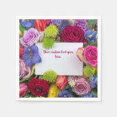 Pretty Floral Framed Roses Text Box Custom Serviette (Vorderseite)