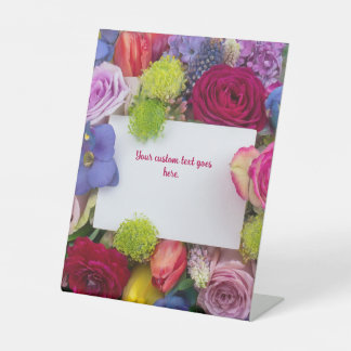 Pretty Floral Framed Roses Text Box Custom Sockelschild