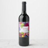 Pretty Floral Framed Roses Text Box Custom Weinetikett (Vorderseite)