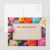 Pretty Floral Framed Roses Tulips Hydrangea Custom Postkarte (Vorne/Hinten)