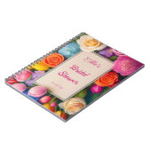 Pretty Floral Framed Roses Tulips Hydrangea Event  Notizblock (Linke Seite)