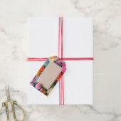 Pretty Floral Framed Roses Tulips Hydrangea Geschenkanhänger (Mit Garn)