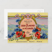 Pretty Floral French Vintage Postkarte (Vorne/Hinten)