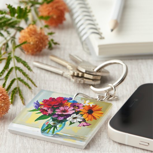 Pretty Floral Identifcation Schlüsselanhänger (Vorderseite rechts)