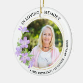 Pretty Floral Memorial Photo In Loving Memory Keramik Ornament (Links)